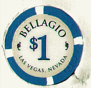 Bellagio. Blue. 4 white insets. Large blue $1.