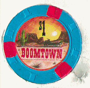 $1. Boomtown. Vegas. Blue. 3 red insets.