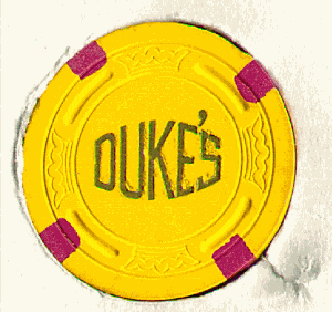 Yellow. 4 purple insets. Duke's. front. large crown