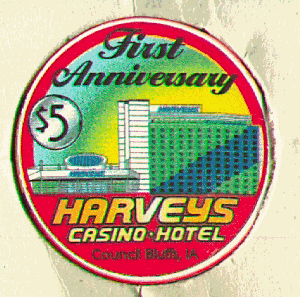 $5 Harveys 1st Anniversary. front. chipco.