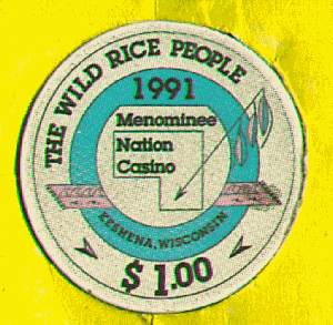 $1 Menominee Nation. Wild Rice People. Chipco