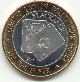 $10 Silver Strike. Blackjack, Spades. front