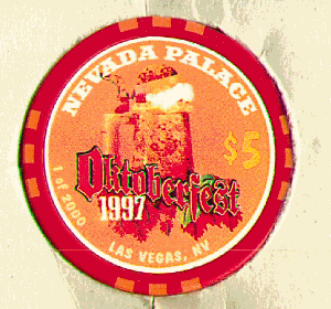 $5 Nevada Palace. Oktoberfest. 1997. front