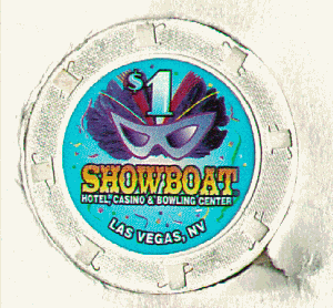 Showboat Vegas $1. Mardi Gras mask. 