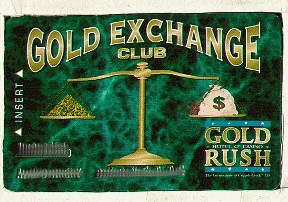 Green. Gold Exchange Club. Raised gold name/number