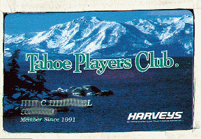 Tahoe Players Club. Photo of Lake Tahoe. White name/number