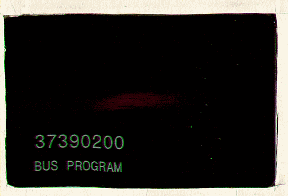 Bus program card. Black. 25 color varieties known