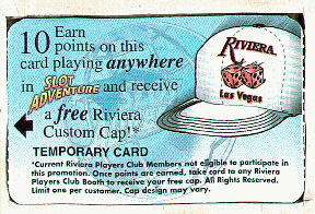 Promotion card. Blue. Win a cap.