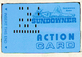 Action card. Blue.