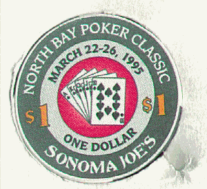 Sonoma Joe's. North Bay Poker Classic. March 22-26 1995. Chipco. back