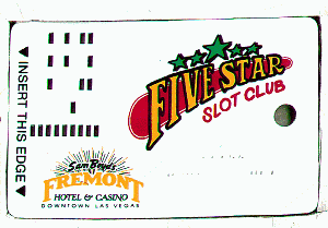 Five Star slot club. Raised name/number