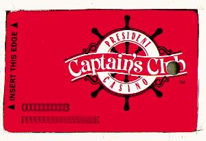 Red. Captain's Club. Black lettering