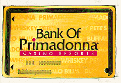 Bank of Primadonna. Black name/number