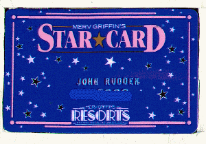 Resorts. Merv Griffin Star card. raised name/number