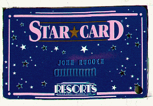 Resorts. StarCard. raised name/number