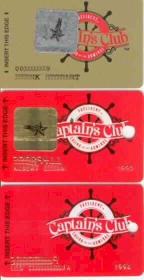 Gold Captain's Club-silver star sticker, Red Captain's Club1995-Gold star sticker, Red Captain's Club 1994-no sticker