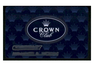 Blue. White lettering. Crown Club