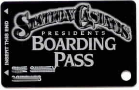 Black background. Boarding pass