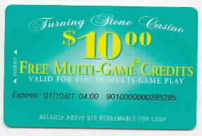 Green. $10 free multi game credits