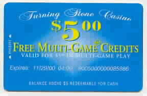 Blue. $5 Free multi-game credits