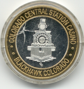 Sitting Bull $10 Silver strike. Locomotive, back