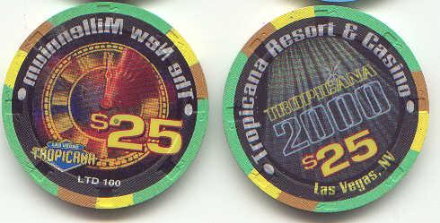 $25 Millennium 2000. LTD 100. front & back